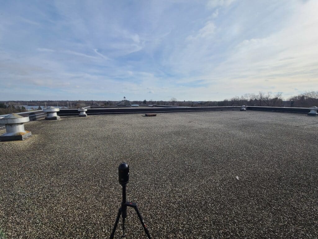 LIDAR laser scanning - scanner on rooftop
